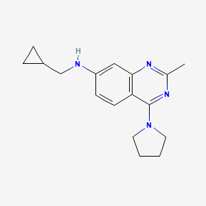 molecular formula C17H22N4 B8728589 N-(Cyclopropylmethyl)-2-methyl-4-(pyrrolidin-1-yl)quinazolin-7-amine CAS No. 646450-79-5
