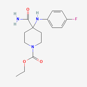 Ethyl 4-carbamoyl-4-((4-fluorophenyl)amino)piperidine-1-carboxylate