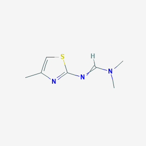 molecular formula C7H11N3S B8729174 N'-(4-Methyl-2-thiazolyl)-N,N-dimethyl-methanimidamide 