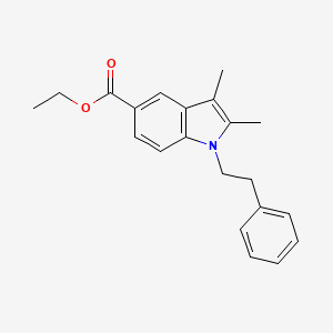 molecular formula C21H23NO2 B8729177 ethyl 2,3-dimethyl-1-(2-phenylethyl)-1H-indole-5-carboxylate 