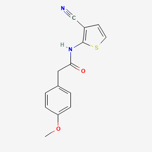 molecular formula C14H12N2O2S B8729261 N-(3-cyanothiophen-2-yl)-2-(4-methoxyphenyl)acetamide 