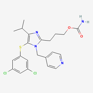 B8729318 1H-Imidazole-2-propanol, 5-((3,5-dichlorophenyl)thio)-4-(1-methylethyl)-1-(4-pyridinylmethyl)-, carbamate (ester) CAS No. 178980-45-5