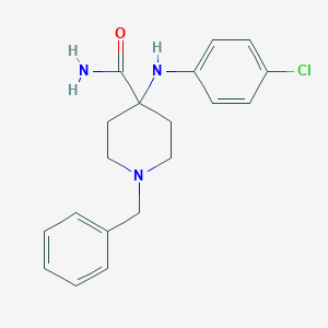 molecular formula C19H22ClN3O B087295 1-Benzyl-4-[(4-chlorophenyl)amino]piperidine-4-carboxamide CAS No. 1045-51-8