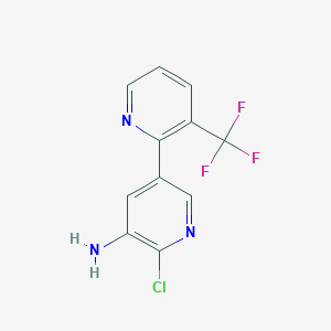 molecular formula C11H7ClF3N3 B8729516 6'-Chloro-3-(trifluoromethyl)-[2,3'-bipyridin]-5'-amine CAS No. 573680-74-7