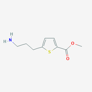 molecular formula C9H13NO2S B8729573 Methyl 5-(3-aminopropyl)thiophene-2-carboxylate CAS No. 88969-78-2