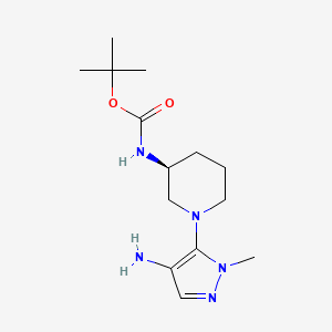 molecular formula C14H25N5O2 B8729872 (S)-3-(Boc-amino)-1-(4-amino-1-methyl-1H-pyrazol-5-YL)piperidine CAS No. 1338717-86-4