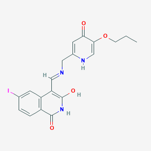 4-{[(4-Hydroxy-5-propoxy-pyridin-2-ylmethyl)-amino]-methylene}-6-iodo-4H-isoquinoline-1,3-dione