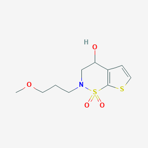 molecular formula C10H15NO4S2 B8730096 4-hydroxy-2-(3-methoxypropyl)-3,4-dihydro-2H-thieno[3,2-e][1,2]thiazine 1,1-dioxide 