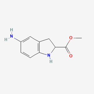 molecular formula C10H12N2O2 B8730100 Methyl 5-aminoindoline-2-carboxylate 