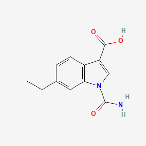 molecular formula C12H12N2O3 B8730115 1-Carbamoyl-6-ethyl-1H-indole-3-carboxylic acid 