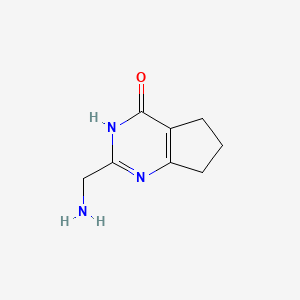 molecular formula C8H11N3O B8730160 2-(Aminomethyl)-6,7-dihydro-5H-cyclopenta[D]pyrimidin-4-OL 