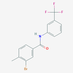 molecular formula C15H11BrF3NO B8730196 3-bromo-4-methyl-N-[3-(trifluoromethyl)phenyl]benzamide 