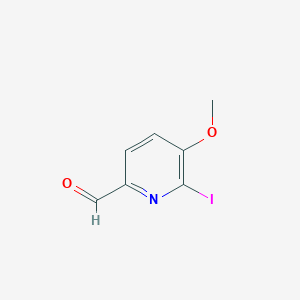 molecular formula C7H6INO2 B8730237 6-Iodo-5-methoxypicolinaldehyde 