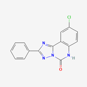 molecular formula C15H9ClN4O B8730311 9-Chloro-2-phenyl[1,2,4]triazolo[1,5-c]quinazolin-5(3H)-one CAS No. 104614-95-1