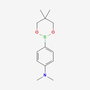 molecular formula C13H20BNO2 B8730327 Benzenamine, 4-(5,5-dimethyl-1,3,2-dioxaborinan-2-yl)-N,N-dimethyl- CAS No. 95752-87-7