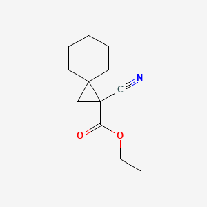molecular formula C12H17NO2 B8730330 Ethyl 1-cyanospiro[2.5]octane-1-carboxylate 