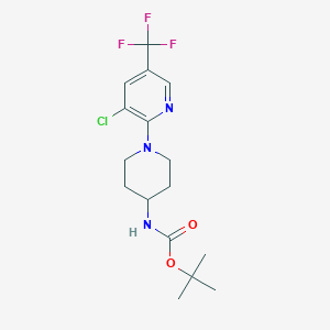molecular formula C16H21ClF3N3O2 B8730371 Tert-butyl (1-(3-chloro-5-(trifluoromethyl)pyridin-2-yl)piperidin-4-yl)carbamate 