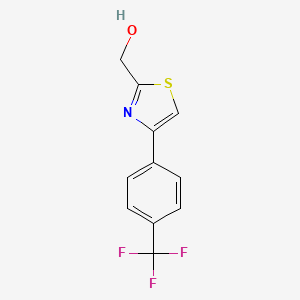 molecular formula C11H8F3NOS B8730396 2-Thiazolemethanol, 4-[4-(trifluoromethyl)phenyl]- 