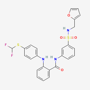 2-[[4-[(difluoromethyl)thio]phenyl]amino]-N-[3-[[(2-furanylmethyl)amino]sulfonyl]phenyl]-benzamide