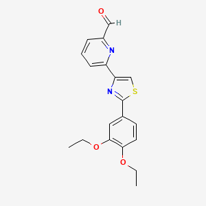 6-(2-(3,4-Diethoxyphenyl)thiazol-4-yl)picolinaldehyde