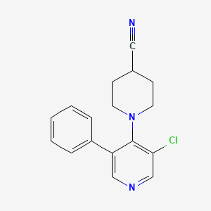 1-(3-Chloro-5-phenylpyridin-4-yl)piperidine-4-carbonitrile