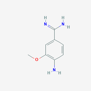 molecular formula C8H11N3O B8730781 Benzenecarboximidamide, 4-amino-3-methoxy- CAS No. 582307-05-9