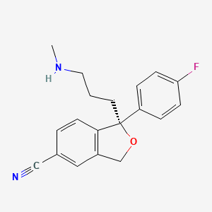 molecular formula C19H19FN2O B8730838 (R)-1-(4-Fluorophenyl)-1-(3-(methylamino)propyl)-1,3-dihydroisobenzofuran-5-carbonitrile 