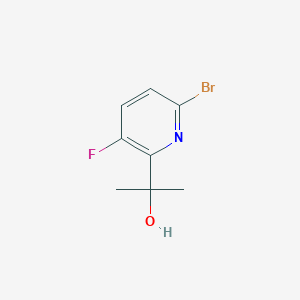 molecular formula C8H9BrFNO B8730951 2-(6-Bromo-3-fluoropyridin-2-yl)propan-2-ol 