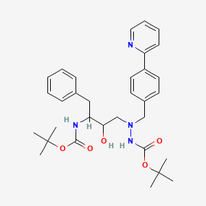 molecular formula C32H42N4O5 B8731175 N'-(3-tert-Butoxycarbonylamino-2-hydroxy-4-phenyl-butyl)-N'-(4-pyridin-2-yl-benzyl)-hydrazinecarboxylic acid tert-butyl ester 