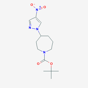 molecular formula C14H22N4O4 B8731211 tert-Butyl 4-(4-nitro-1H-pyrazol-1-yl)azepane-1-carboxylate 