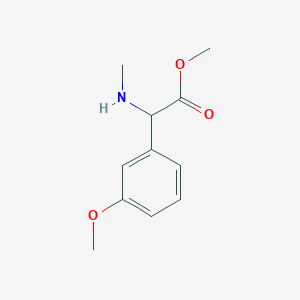 molecular formula C11H15NO3 B8731239 Methyl 2-(3-methoxyphenyl)-2-methylaminoacetate 