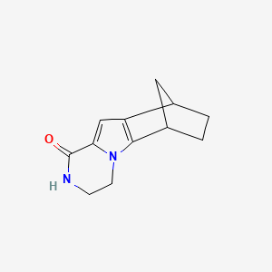 molecular formula C12H14N2O B8731264 3,4,6,7,8,9-Hexahydro-6,9-methanopyrazino[1,2-a]indol-1(2H)-one 