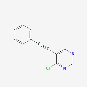 molecular formula C12H7ClN2 B8731279 4-chloro-5-(2-phenylethynyl)Pyrimidine CAS No. 393857-03-9