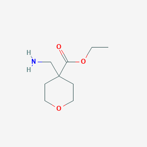 molecular formula C9H17NO3 B8731558 ethyl 4-(aminomethyl)tetrahydro-2H-pyran-4-carboxylate 