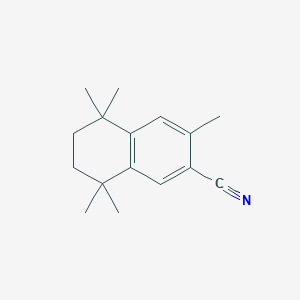 molecular formula C16H21N B8731559 6-Cyano-1,1,4,4,7-pentamethyl-1,2,3,4-tetrahydronaphthalene CAS No. 58243-83-7