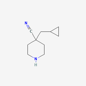 molecular formula C10H16N2 B8731945 4-(cyclopropylmethyl)piperidine-4-carbonitrile 
