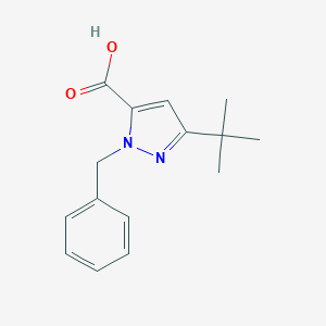 molecular formula C15H18N2O2 B008732 1-Benzyl-3-(tert-butyl)-1H-pyrazole-5-carboxylic acid CAS No. 100957-85-5