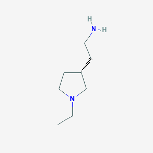 molecular formula C8H18N2 B8732193 (S)-2-(1-Ethylpyrrolidin-3-yl)ethanamine 