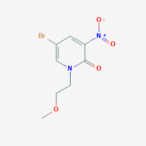 molecular formula C8H9BrN2O4 B8732222 5-Bromo-1-(2-methoxyethyl)-3-nitropyridin-2(1H)-one 