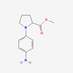 molecular formula C12H16N2O2 B8732288 methyl 1-(4-aminophenyl)pyrrolidine-2-carboxylate 