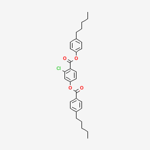 molecular formula C30H33ClO4 B8732301 Benzoic acid, 2-chloro-4-[(4-pentylbenzoyl)oxy]-, 4-pentylphenyl ester CAS No. 41161-53-9