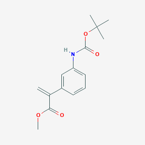 molecular formula C15H19NO4 B8732306 Methyl 2-(3-(tert-butoxycarbonylamino)phenyl)acrylate 