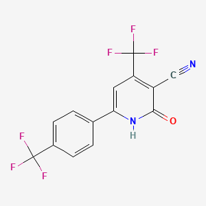 molecular formula C14H6F6N2O B8732353 4-(Trifluoromethyl)-6-(4-trifluoromethylphenyl)-1,2-dihydro-2-oxopyridine-3-carbonitrile CAS No. 951231-23-5