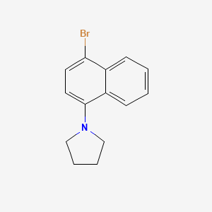 molecular formula C14H14BrN B8732581 1-(4-Bromo-1-naphthyl)pyrrolidine 