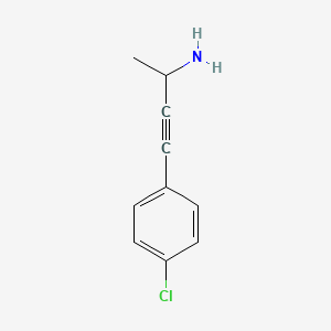 molecular formula C10H10ClN B8732620 4-(4-Chlorophenyl)but-3-yn-2-amine CAS No. 153395-90-5