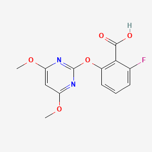Benzoic acid, 2-[(4,6-dimethoxy-2-pyrimidinyl)oxy]-6-fluoro-