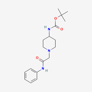 molecular formula C18H27N3O3 B8732767 N-[1-[2-oxo-2-(phenylamino)ethyl]-4-piperidinyl]carbamic acid 1,1-dimethylethyl ester 