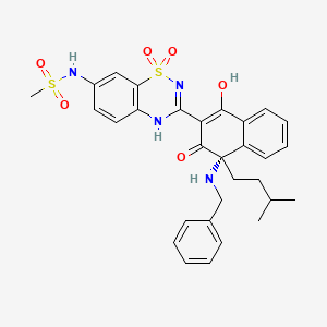 Methanesulfonamide, N-[3-[(4S)-3,4-dihydro-1-hydroxy-4-(3-methylbutyl)-3-oxo-4-[(phenylmethyl)amino]-2-naphthalenyl]-1,1-dioxido-2H-1,2,4-benzothiadiazin-7-yl]-