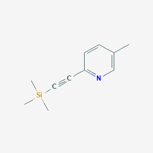 molecular formula C11H15NSi B8732950 trimethyl-[2-(5-methylpyridin-2-yl)ethynyl]silane 
