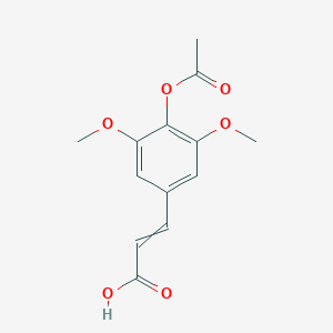 molecular formula C13H14O6 B8732959 3-[4-(Acetyloxy)-3,5-dimethoxyphenyl]prop-2-enoic acid CAS No. 113158-15-9